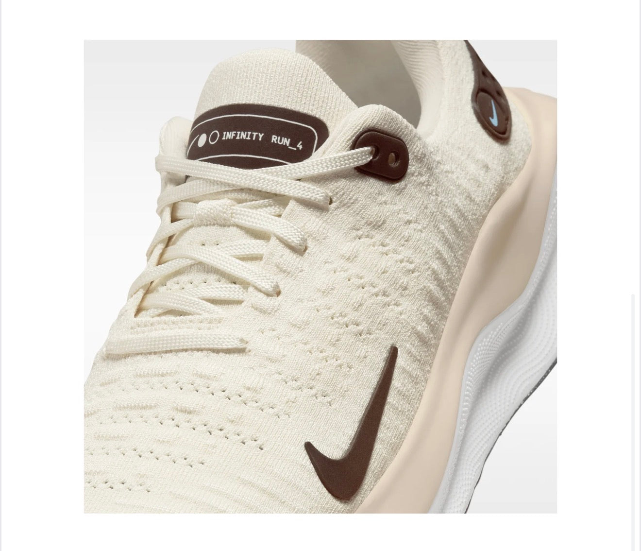 Tenis Nike ReactX Infinity Run para Mujer – Coconut Milk/Baroque Brown