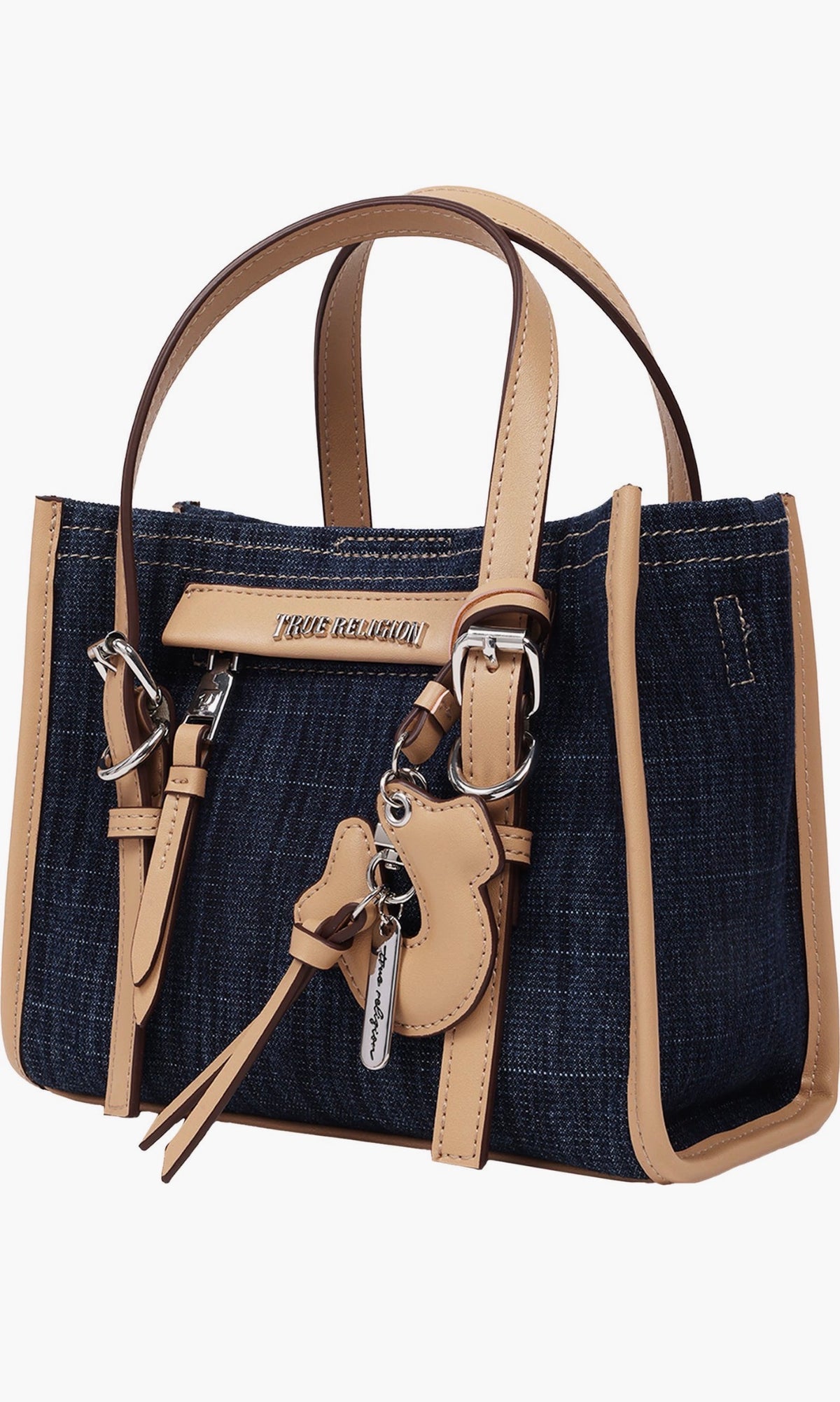 Bolso mini tote True Religion de mezclilla oscura