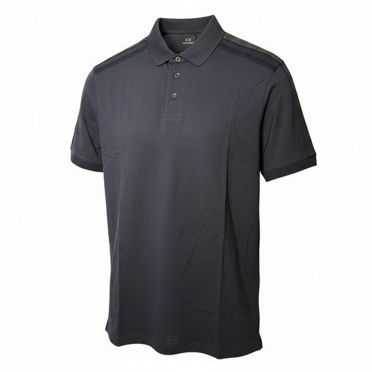 Polo Armani Exchange Azul Marino Regular Fit con Detalles de Logo en Hombros