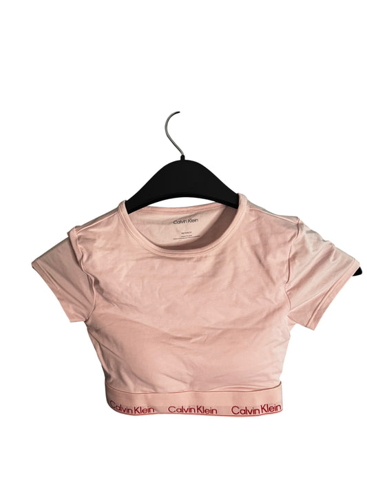 Top Bralette Calvin Klein Rosa Mujer Manga Corta con Banda Logo