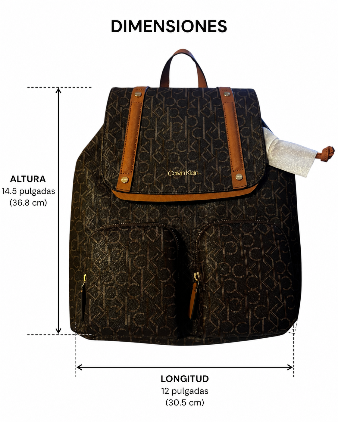 Mochila Calvin Klein Monograma Café para Mujer