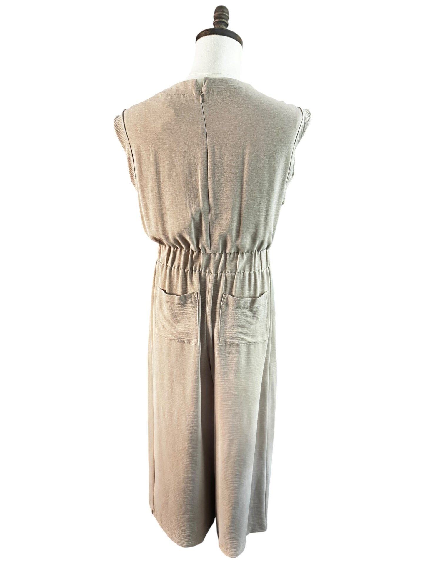 Enterizo Calvin Klein Beige de Pierna Ancha para Mujer – Talla 6