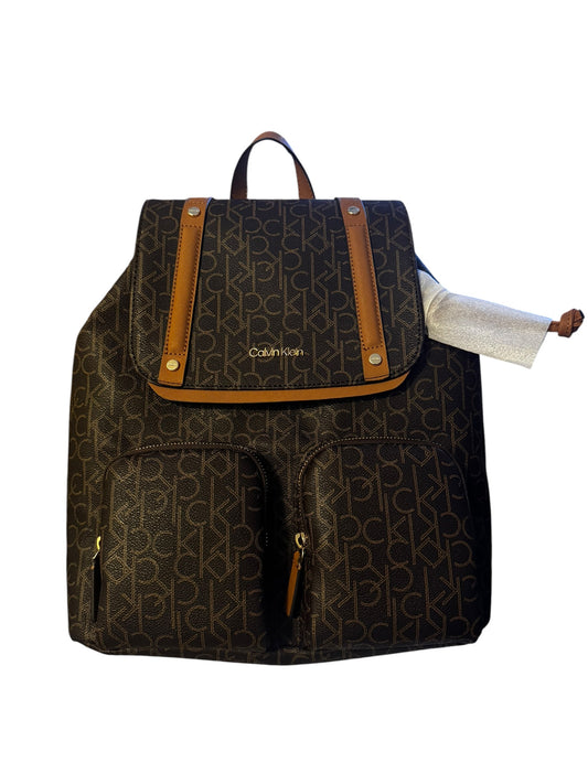 Mochila Calvin Klein Monograma Café para Mujer