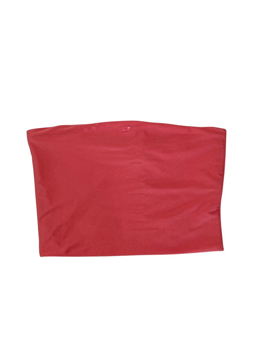 Top Bandeau Crop Diesel Rojo para Mujer con Logo D Tonal