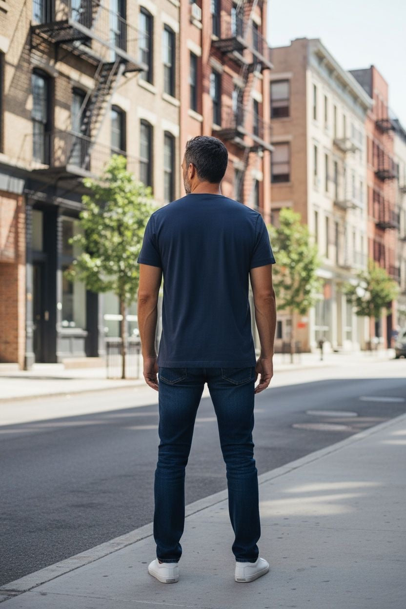 Camiseta Náutica para Hombre Azul Marino con Logo Bordado