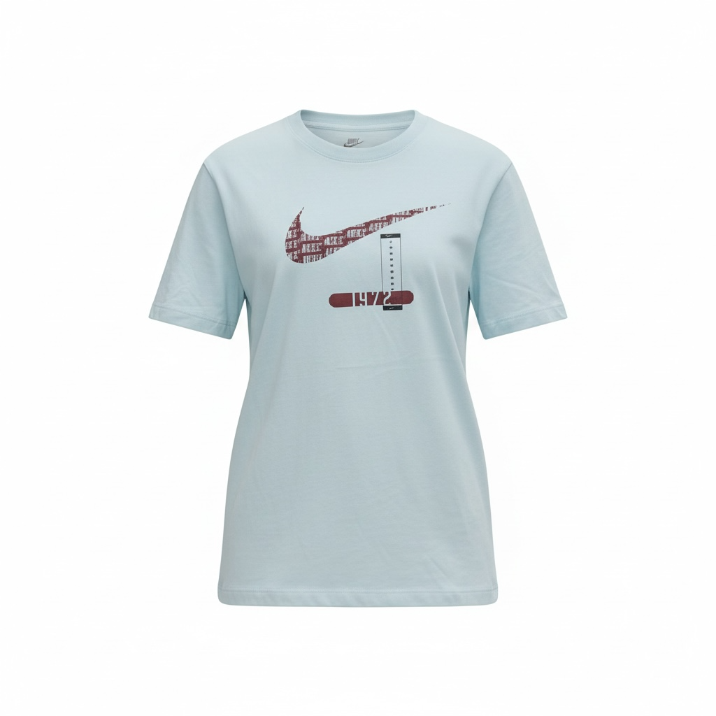Camiseta Nike para Mujer Azul Claro con Logo Swoosh Gráfico