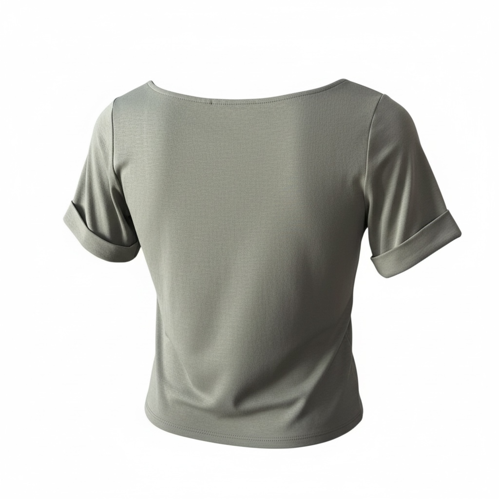 Camiseta Michael Kors para Mujer Verde Oliva con Botones en Mangas