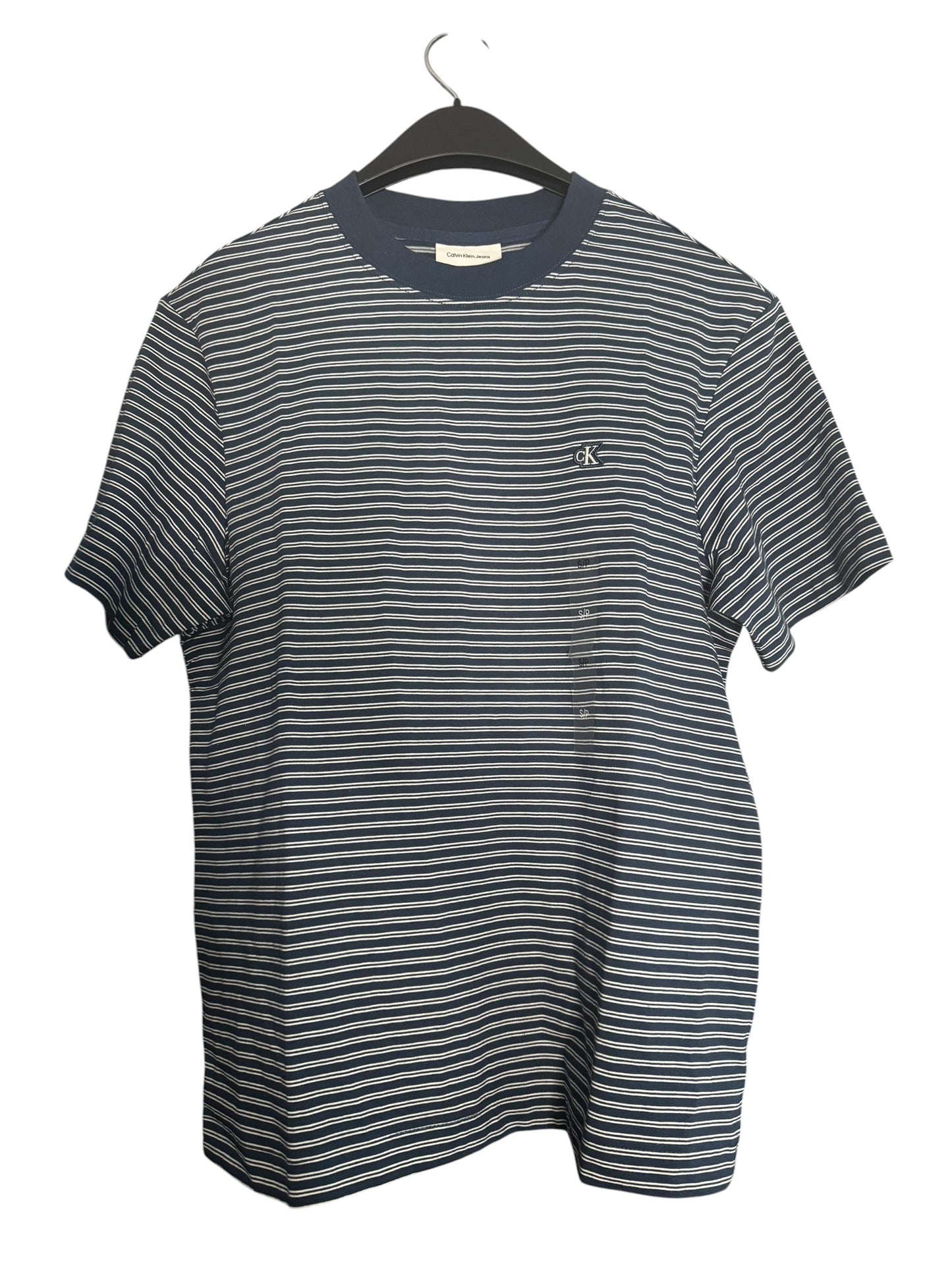 Camiseta Calvin Klein Jeans Rayada Hombre – Azul Marino / Beige