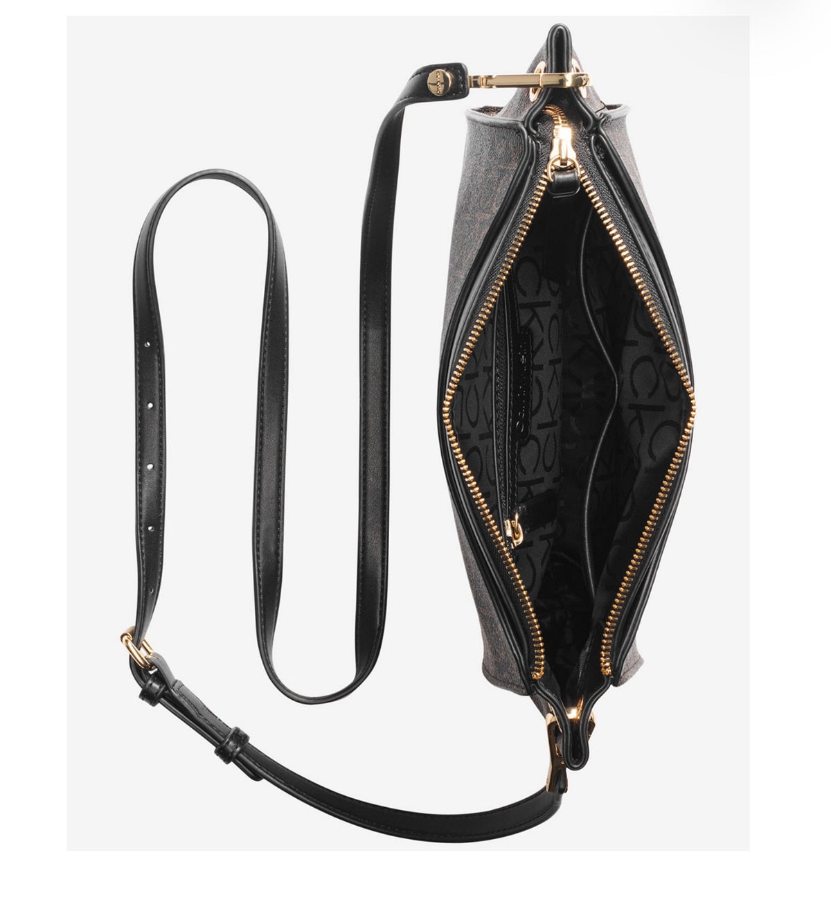 Bolso Crossbody Calvin Klein Monogram Café y Negro
