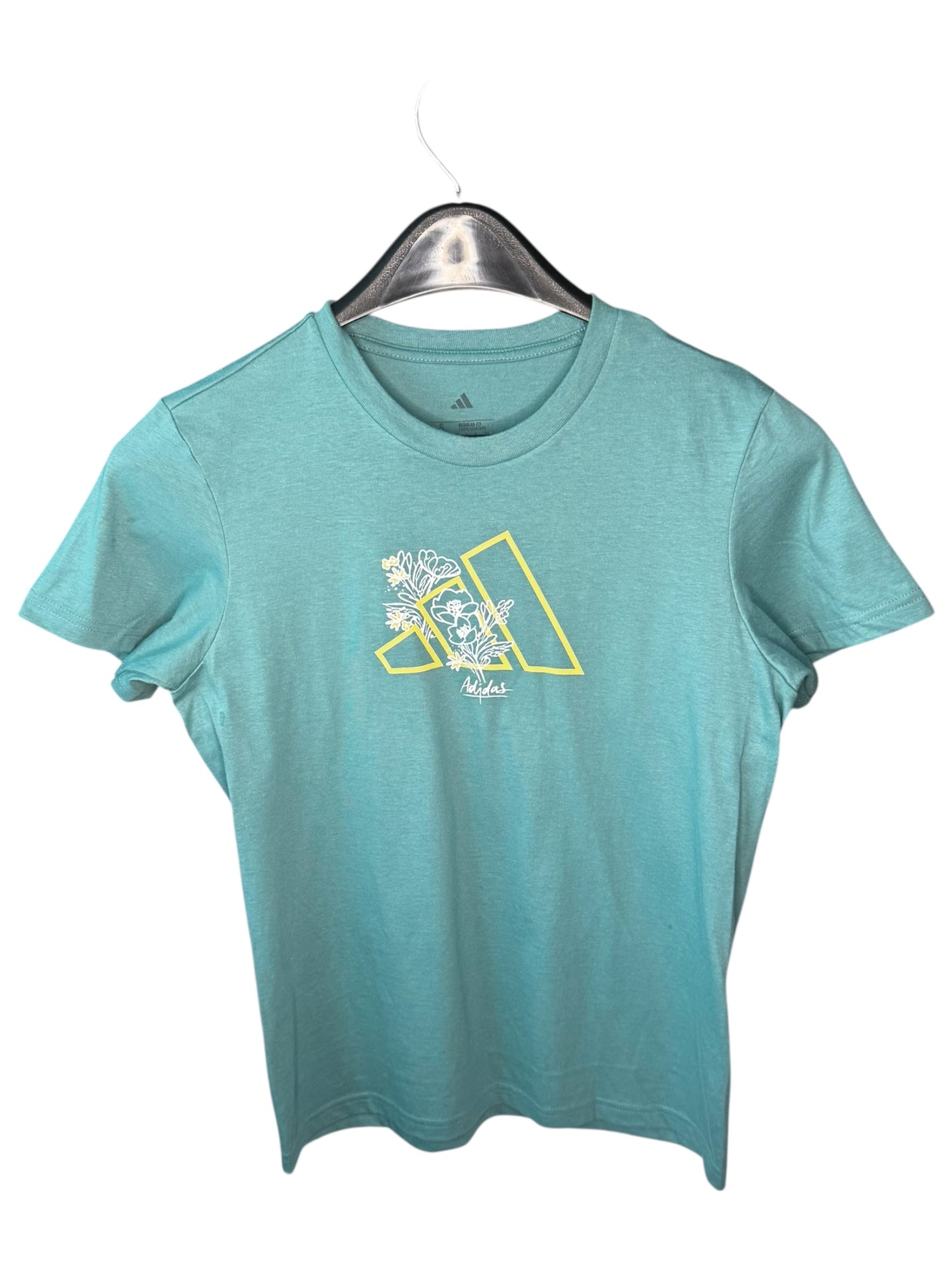 Camiseta Adidas para Mujer Color Verde Turquesa con Logo Gráfico