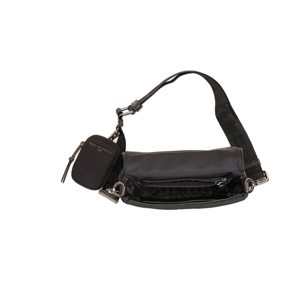 Bolso Cruzado Karl Lagerfeld Paris Voyage Negro Acolchado