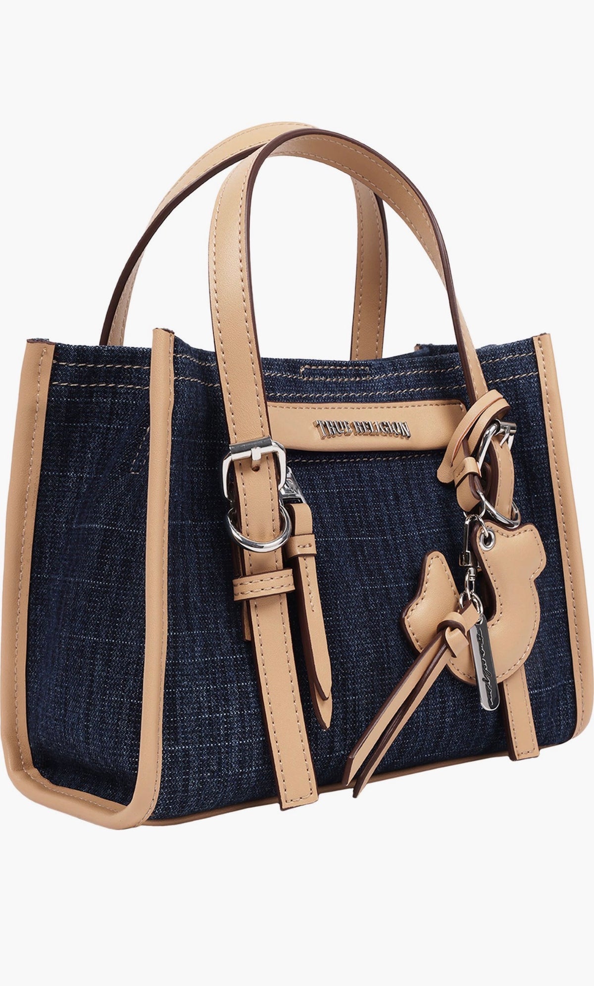 Bolso mini tote True Religion de mezclilla oscura