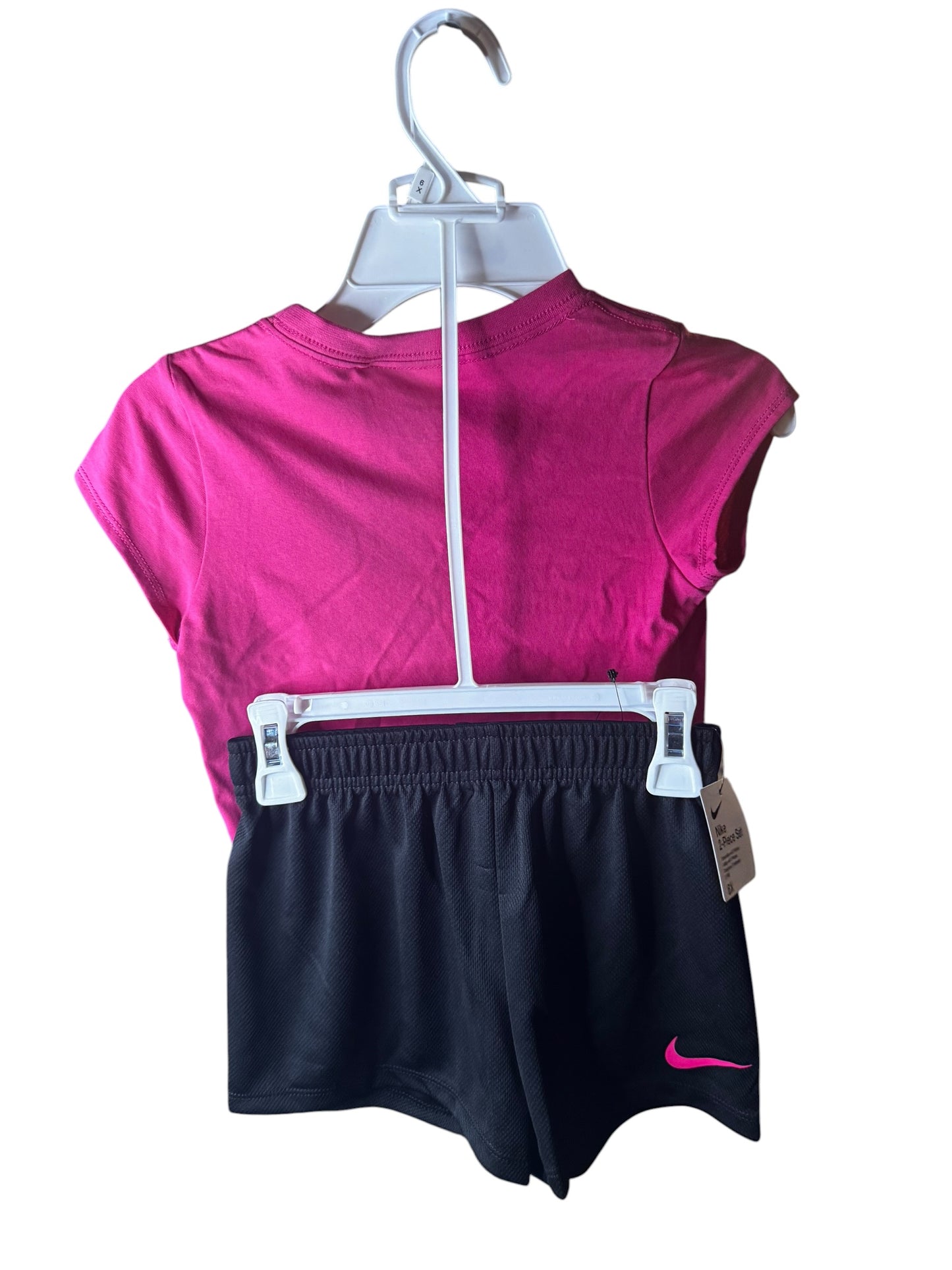 Conjunto Deportivo 2 Piezas Niña Nike Rosa y Negro (Camiseta + Short) Talla 6X