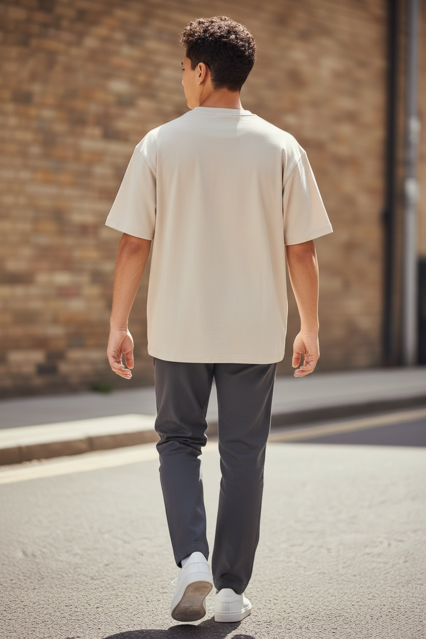 Camiseta Calvin Klein Niño Beige con Bolsillo y Logo CK – Estilo Casual Moderno