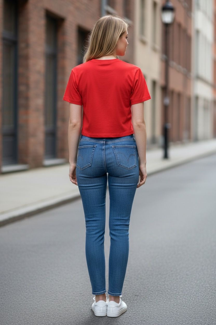 Camiseta Crop Top Converse Mujer – Rojo