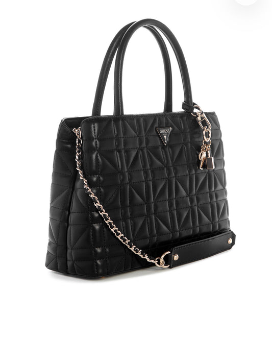Bolso Satchel GUESS Edita Acolchado Negro