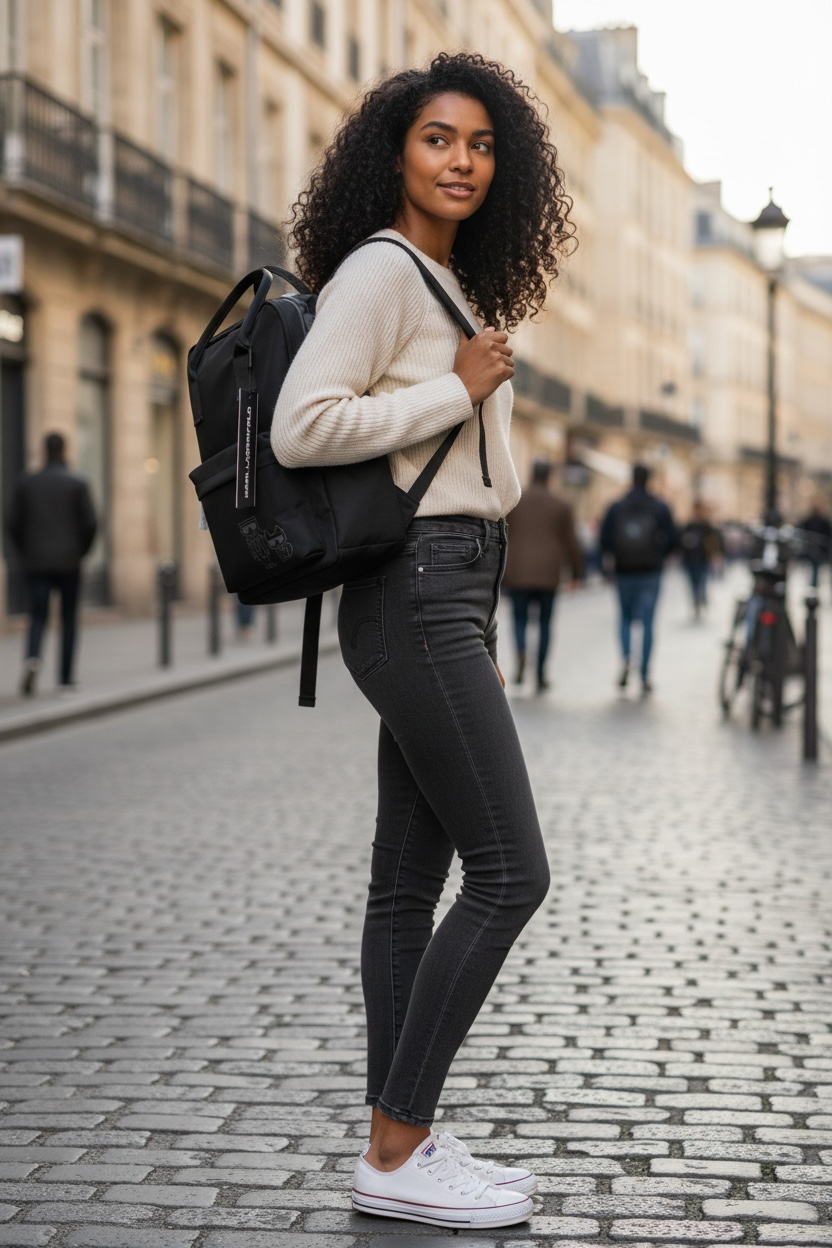 Mochila Karl Lagerfeld Negra Unisex con Diseño Moderno