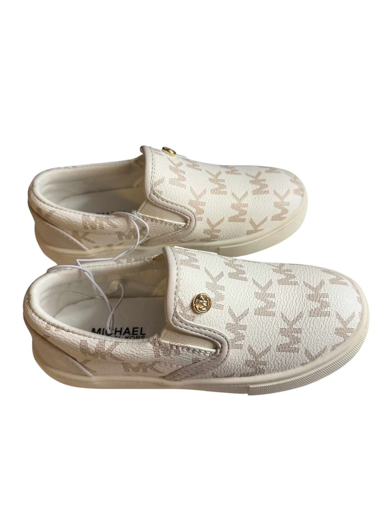 Tenis Slip-On Michael Kors para Niña Blancos con Monograma MK – Talla 11 US Kids