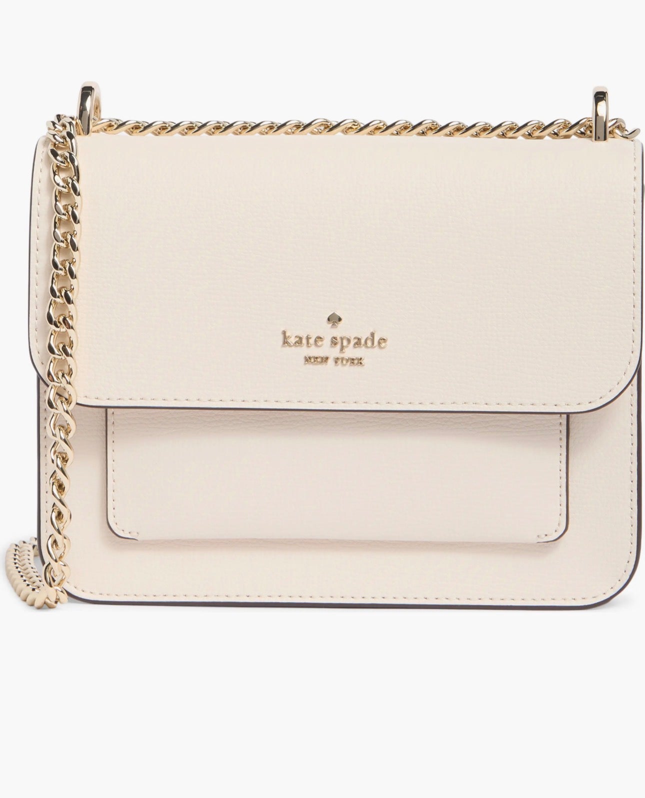 Bolso Crossbody Kate Spade New York Remi Flap Crema con Cadena Dorada