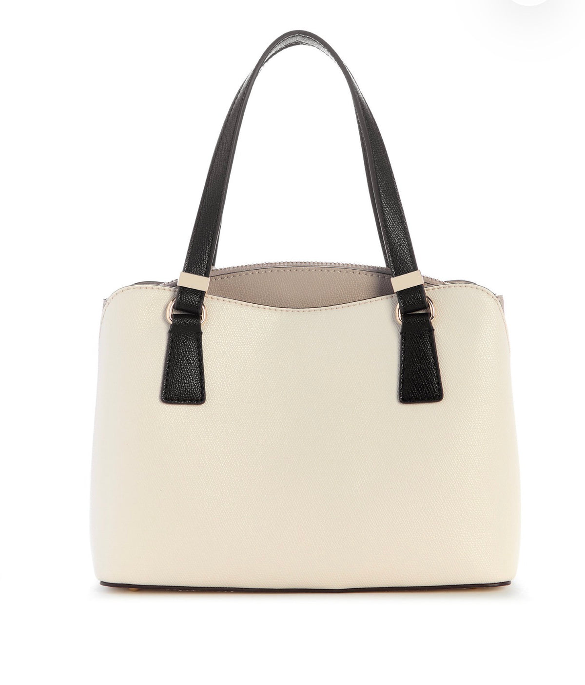 Bolso Satchel GUESS Lynda Beige con Detalles Negros