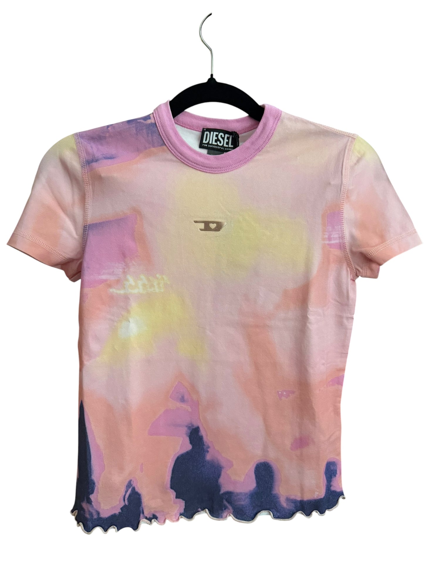 Camiseta Diesel Mujer Estampado Artístico Multicolor – Edición Premium