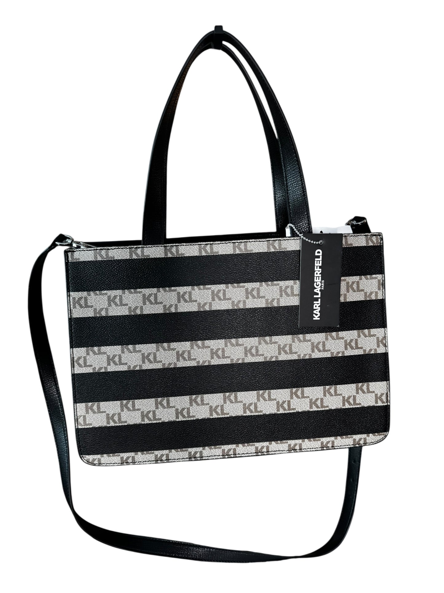 Bolso Karl Lagerfeld Paris Negro con Estampado KL y Diseño Ikonik Karl & Choupette