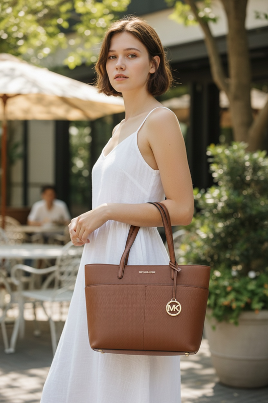 Bolso Michael Kors Mujer Café de Cuero – Tote Elegante