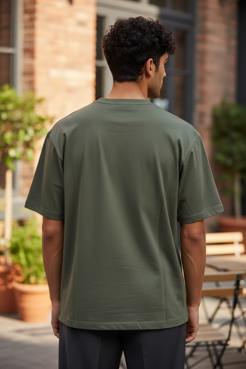Camiseta Calvin Klein Verde Oliva con Logo Tape