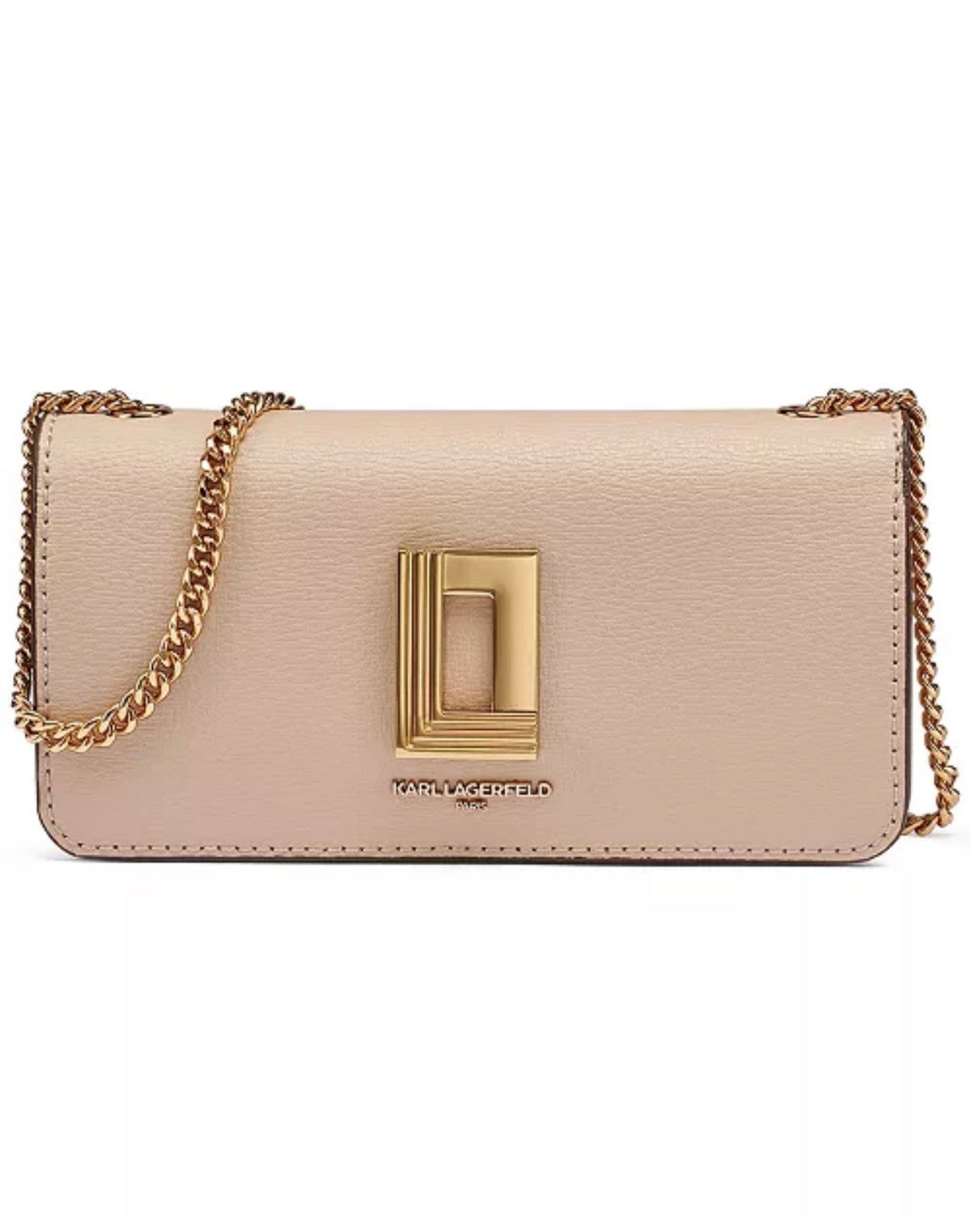 Billetera con Cadena Karl Lagerfeld Paris Lafayette en Cuero Color White Pepper