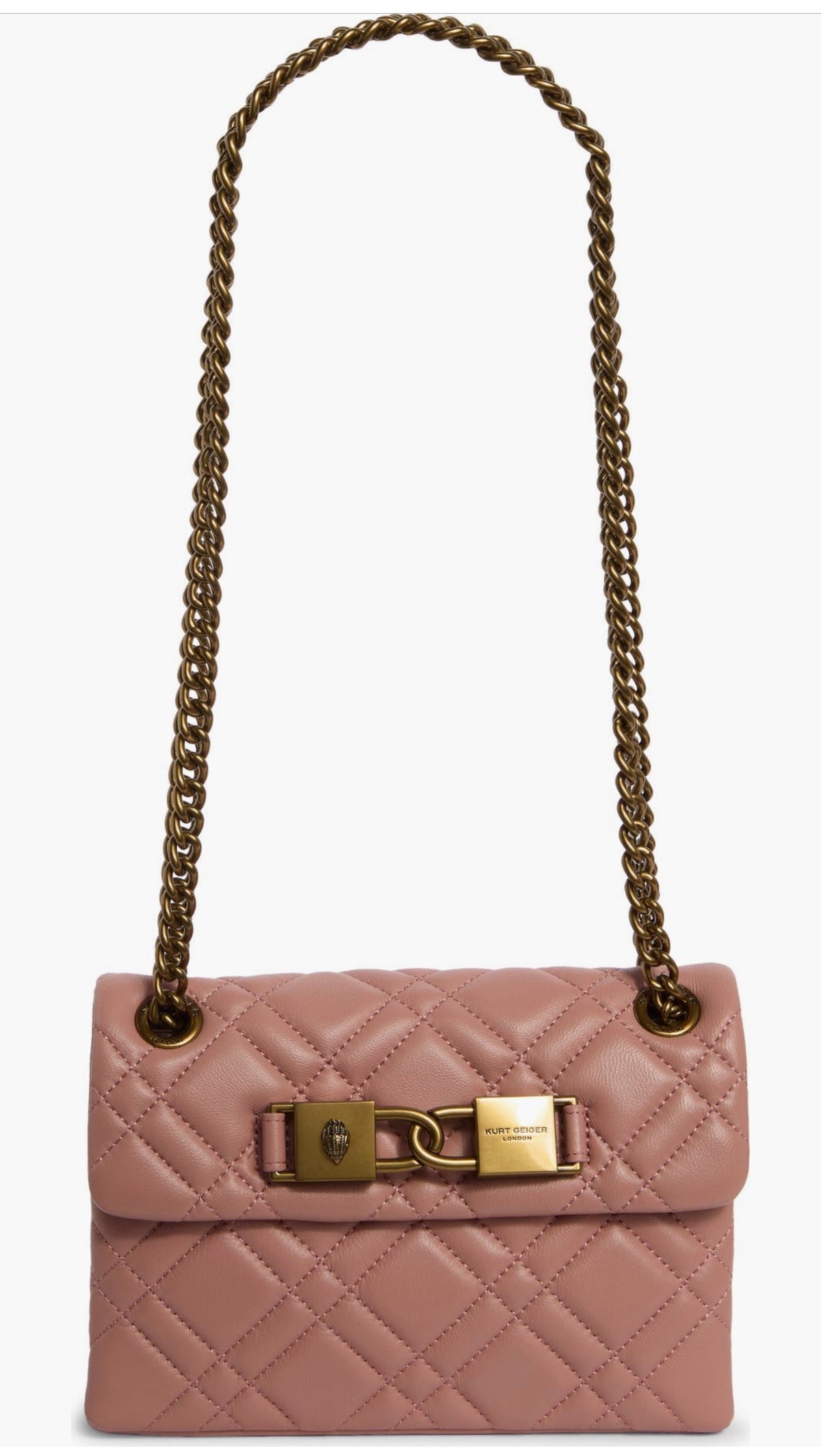 Bolso Crossbody Kurt Geiger London Mini Kingsley en Cuero Rosa Pastel