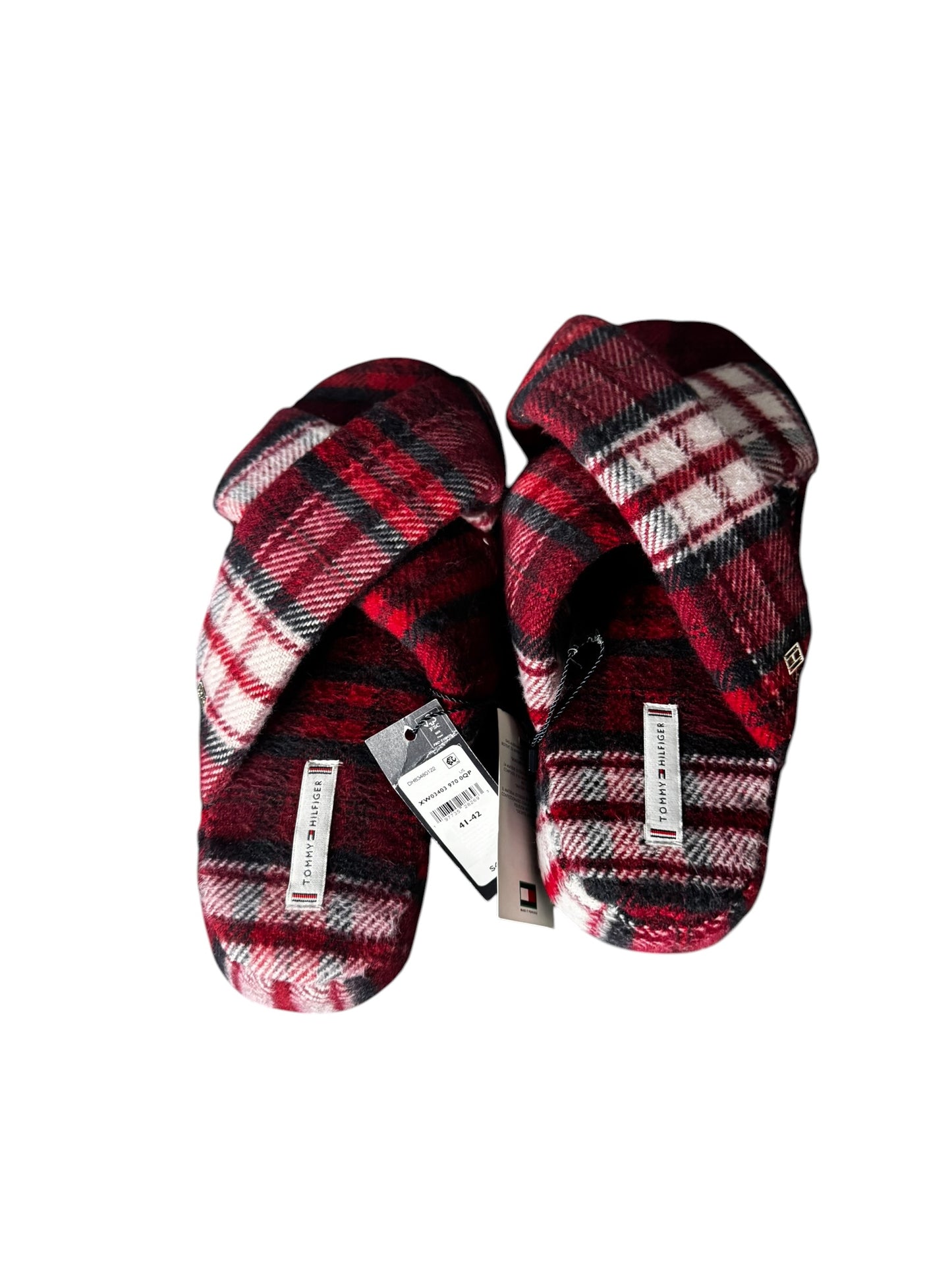 Pantuflas Tommy Hilfiger Mujer Diseño Escocés Rojo
