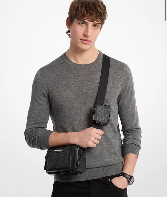 Bolso Crossbody Michael Kors Cooper Signature Negro con Estuche Removible