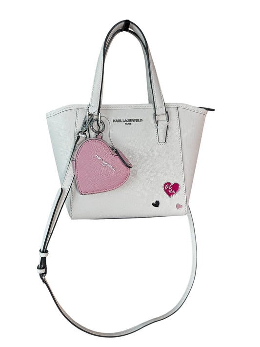 Bolso Tote Karl Lagerfeld Paris Blanco con Charm de Corazón