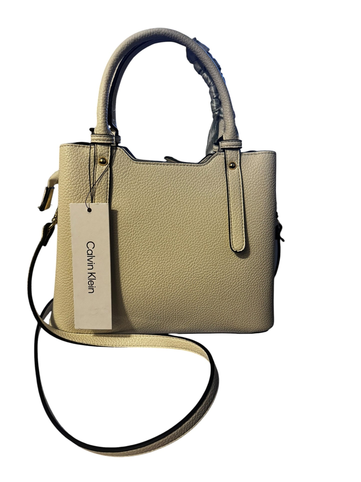 Bolso Calvin Klein Blanco Elegante con Pañoleta y Correa Ajustable
