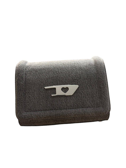 Bolso Crossbody Diesel Heart-D Denim Gris Original