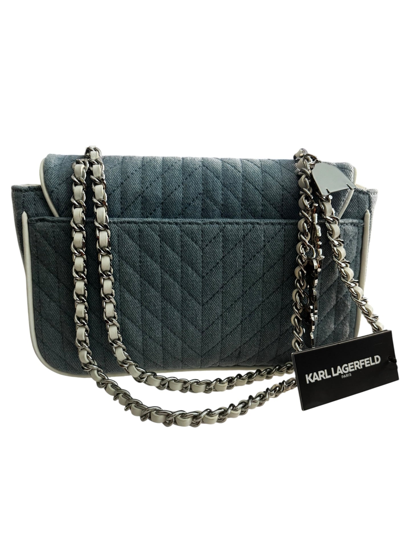 Bolso de Hombro Karl Lagerfeld Paris Agyness en Denim Azul Acolchado