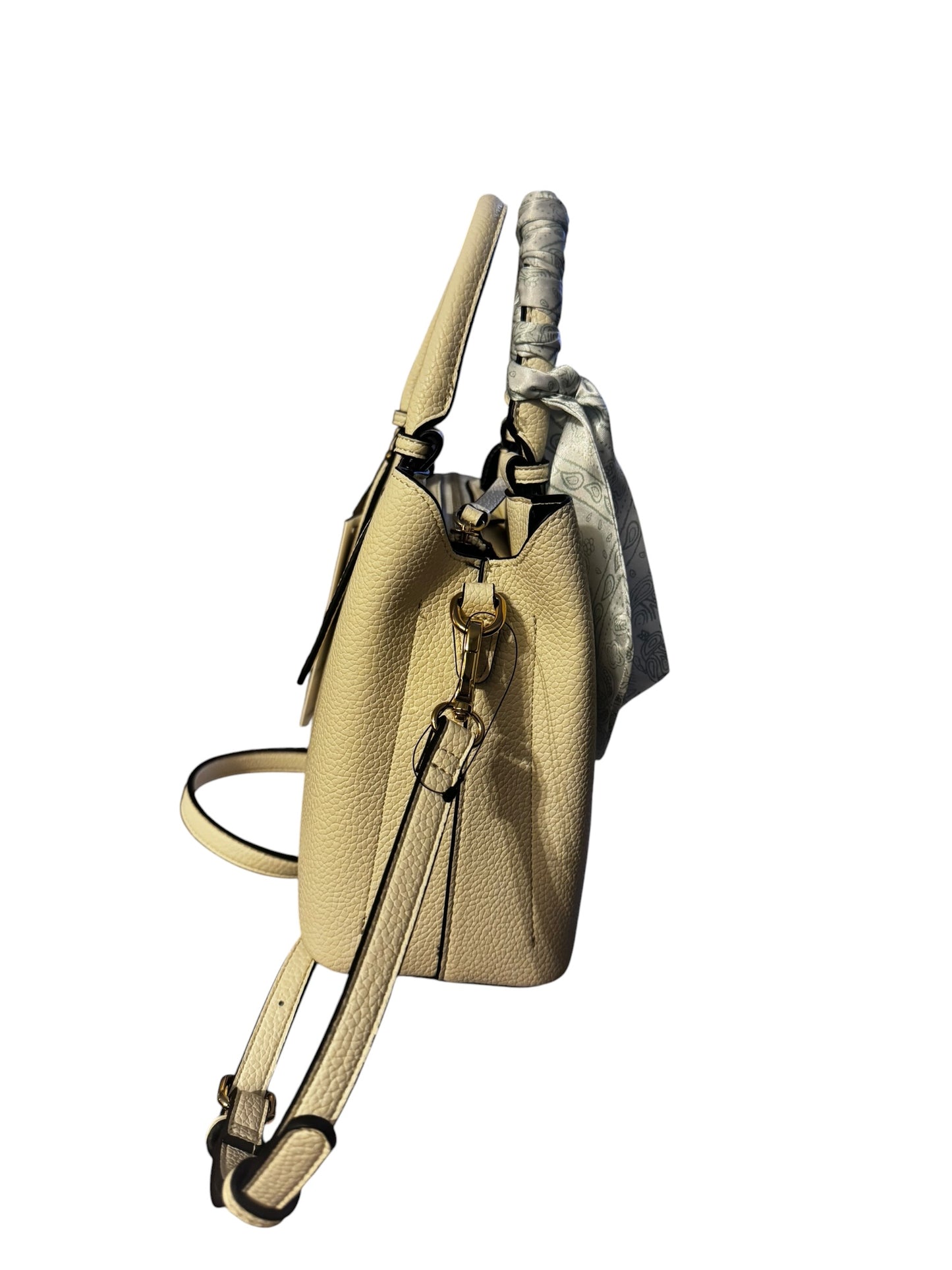 Bolso Calvin Klein Blanco Elegante con Pañoleta y Correa Ajustable