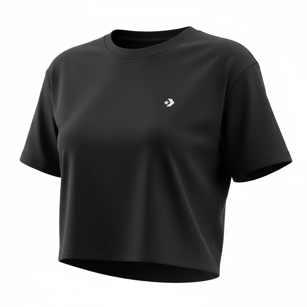 Camiseta Crop Top Converse Mujer – Negro