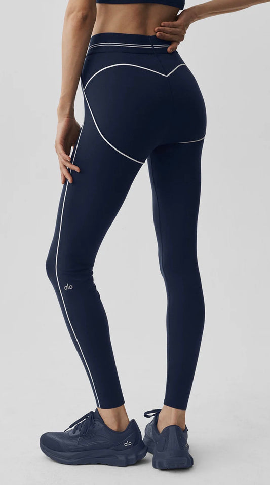 Leggings Alo Yoga Airbrush High-Waist 7/8 Heart Throb Azul Marino