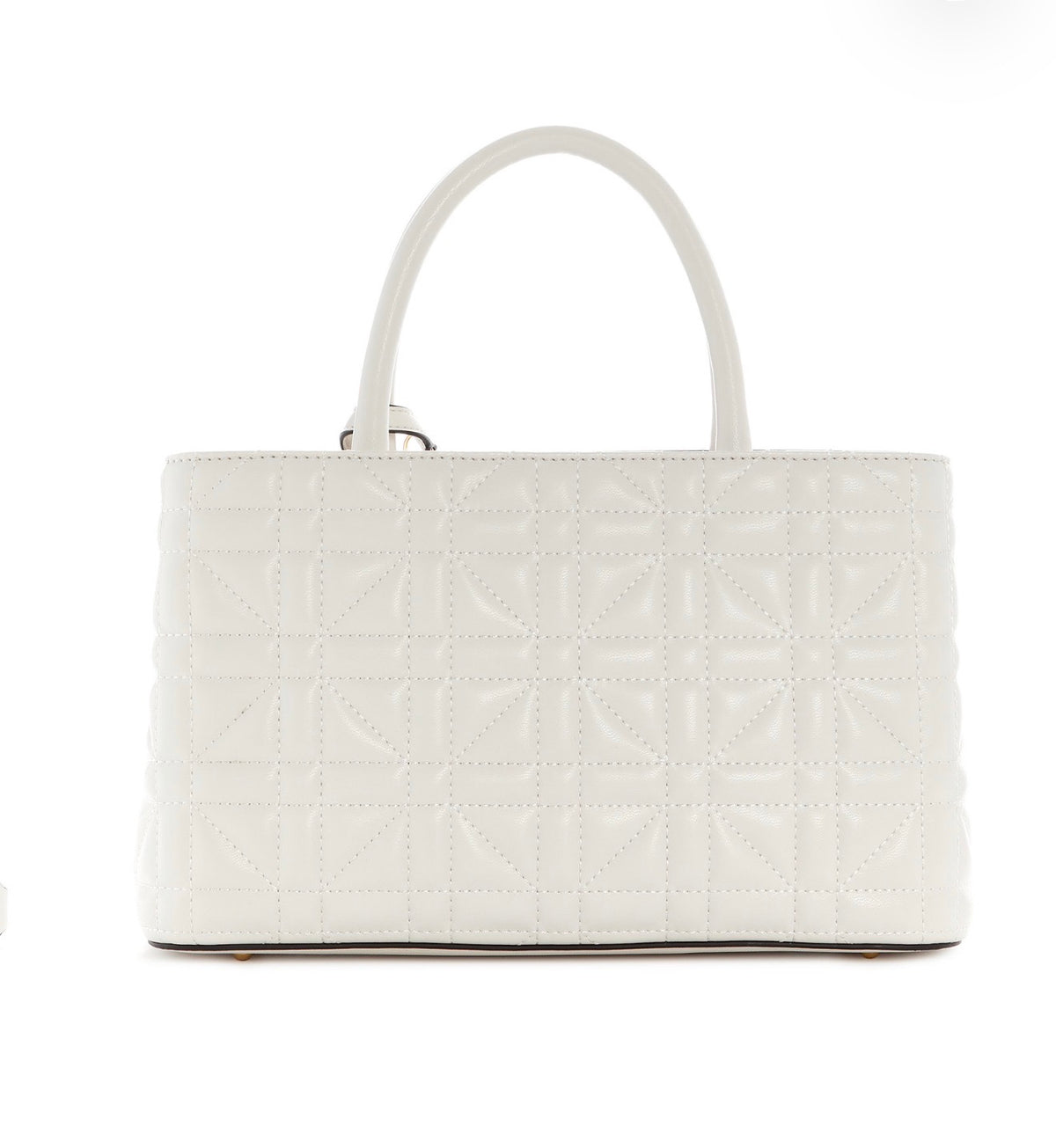 Bolso Mediano GUESS Edita Satchel Acolchado Blanco