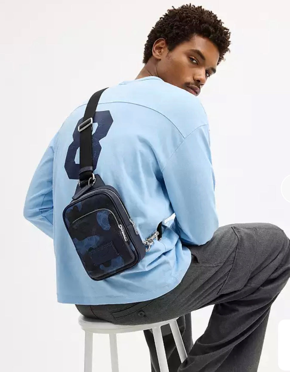 Coach Racer Sling Pack Estampado Camo Azul Signature para Hombre
