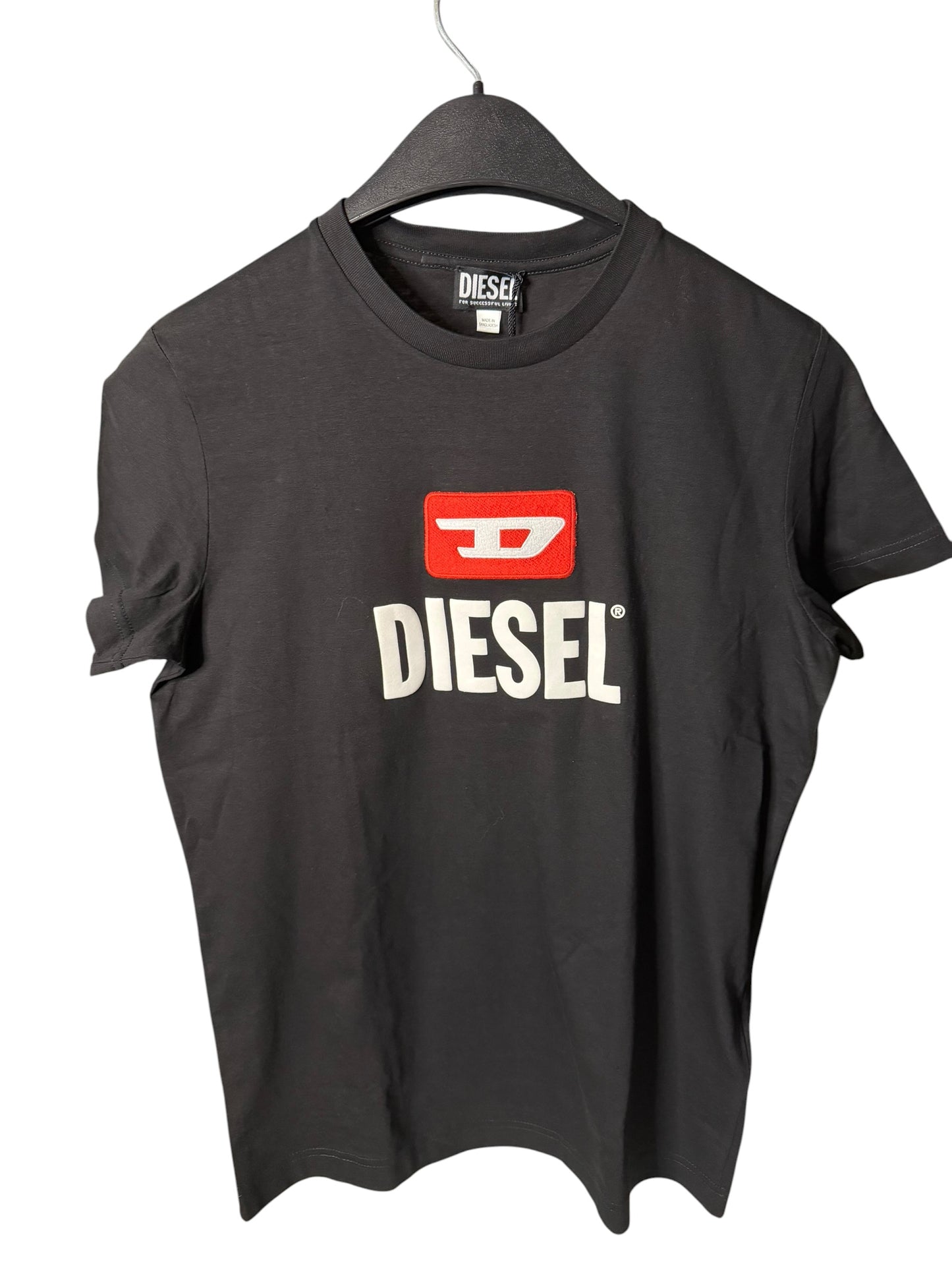 Camiseta Diesel Mujer Negra con Logo Bordado Vintage