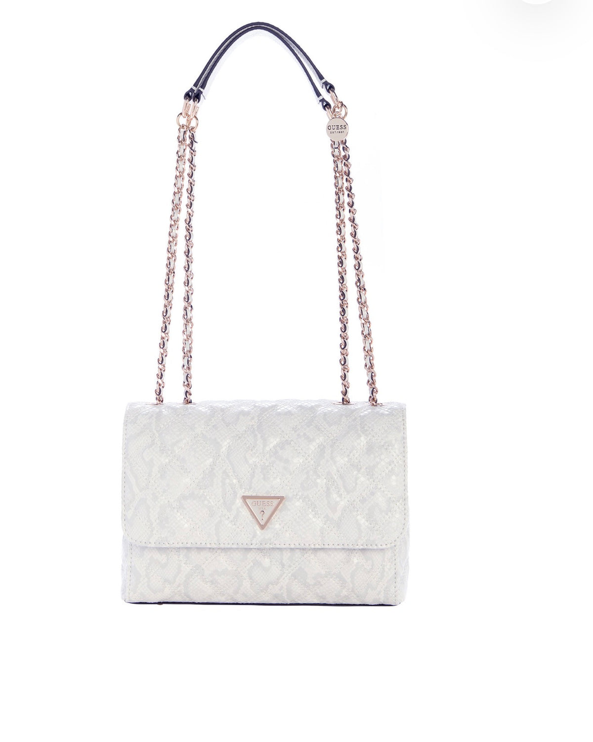Bolso GUESS Giully II Efecto Piel de Serpiente Blanco