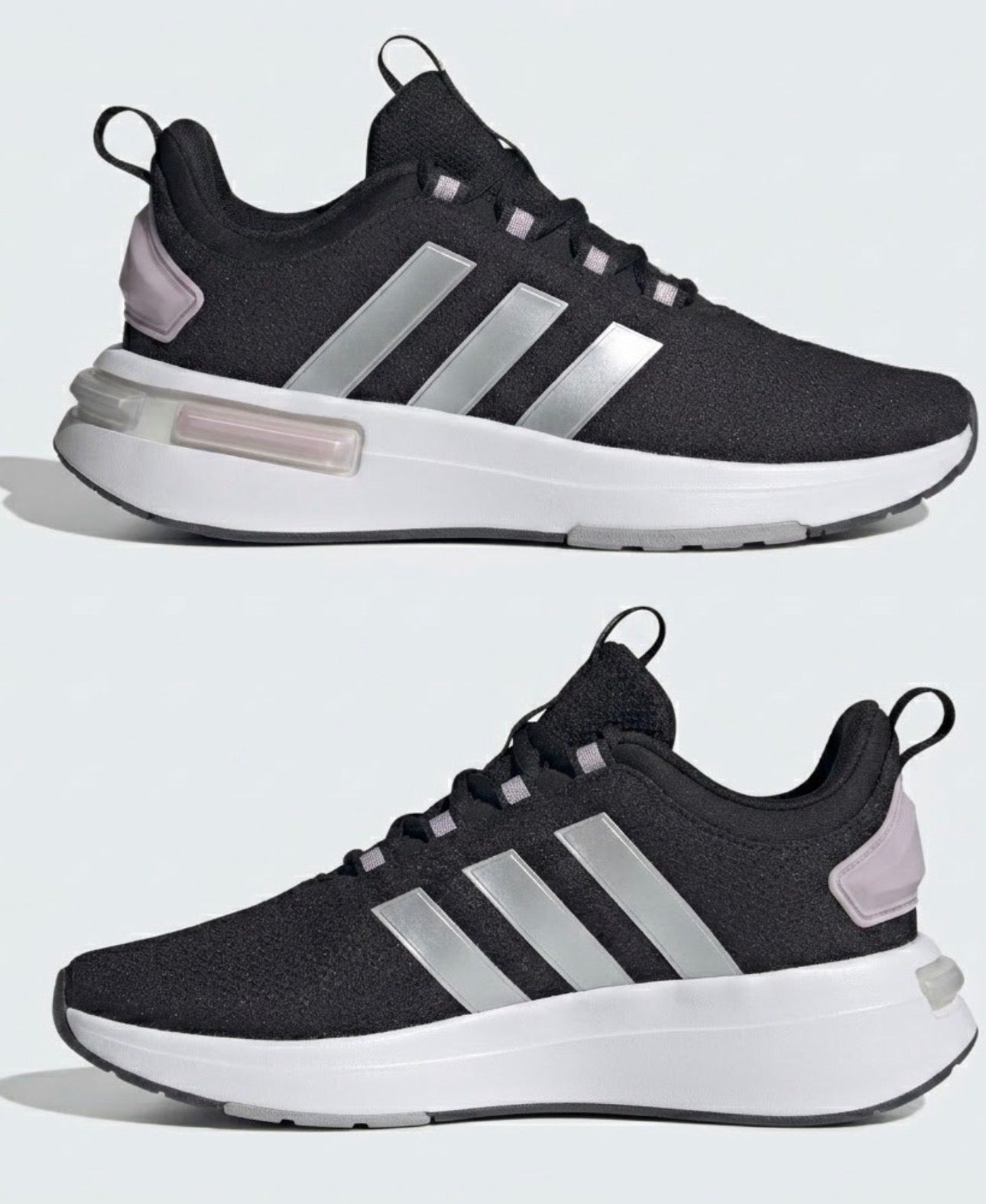 Tenis Adidas Mujer Negros con Suela Blanca – Estilo Deportivo y Cómodo