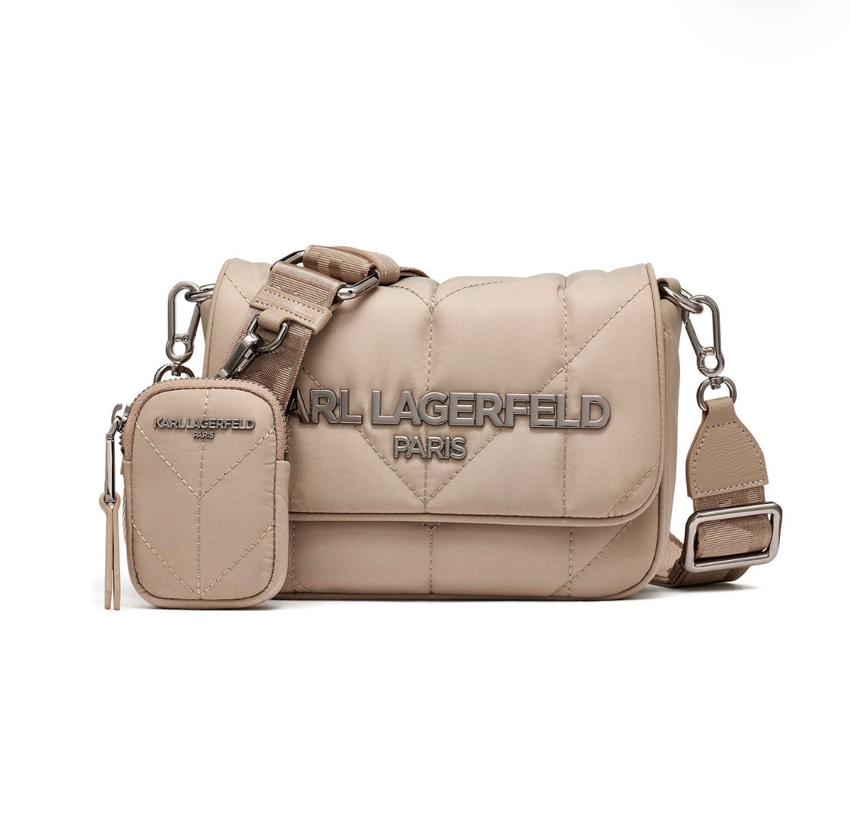 Bolso Cruzado Karl Lagerfeld Paris Voyage Trufa con Estuche Desmontable