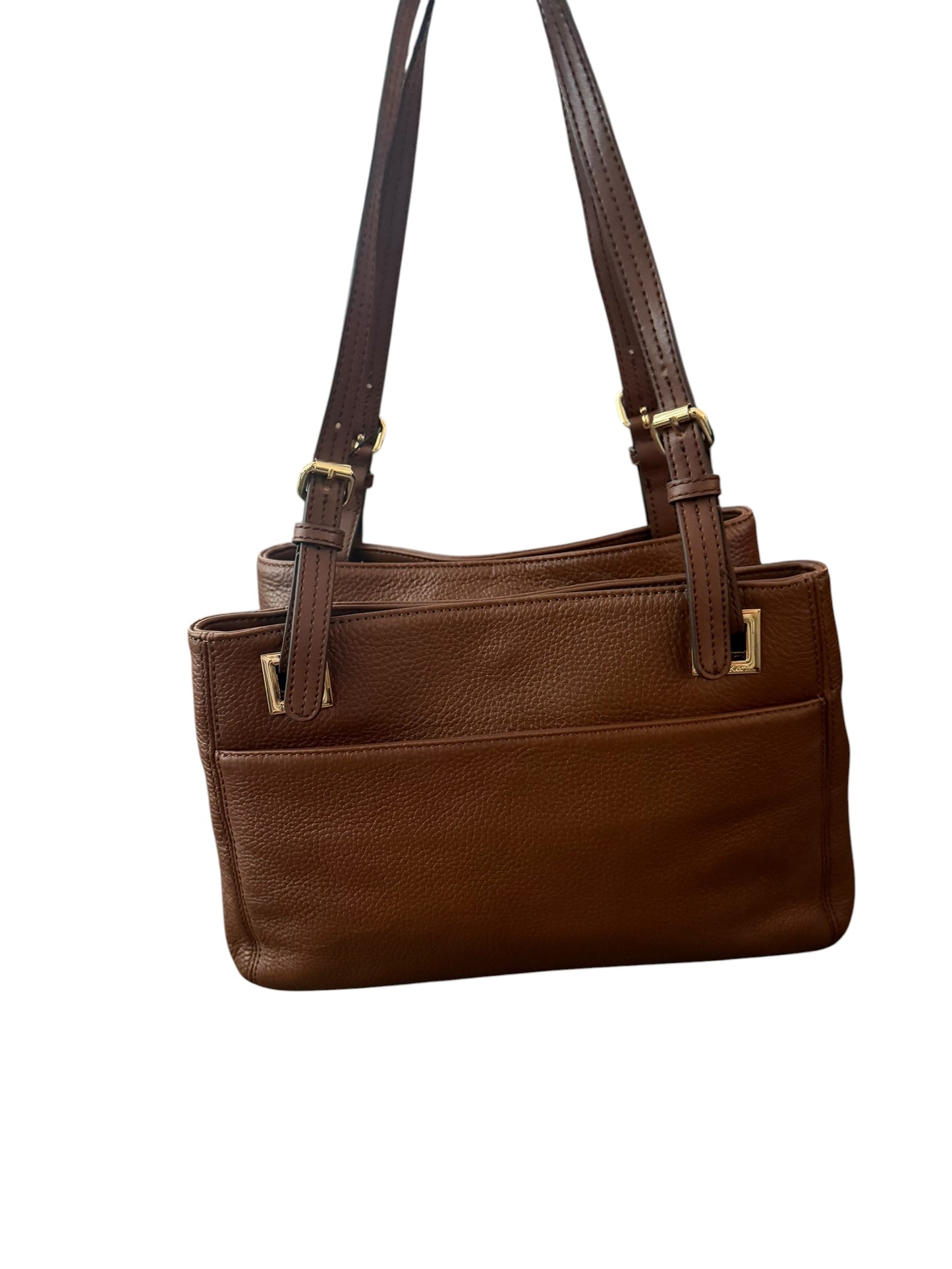 Bolso de Hombro Calvin Klein en Cuero Granulado Café