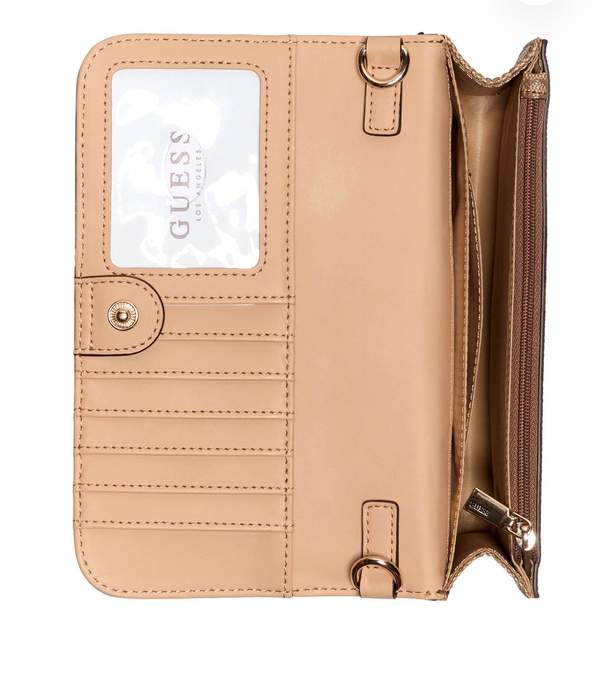 Bolso Crossbody GUESS Noelle II con Solapa Estampado Latte Logo