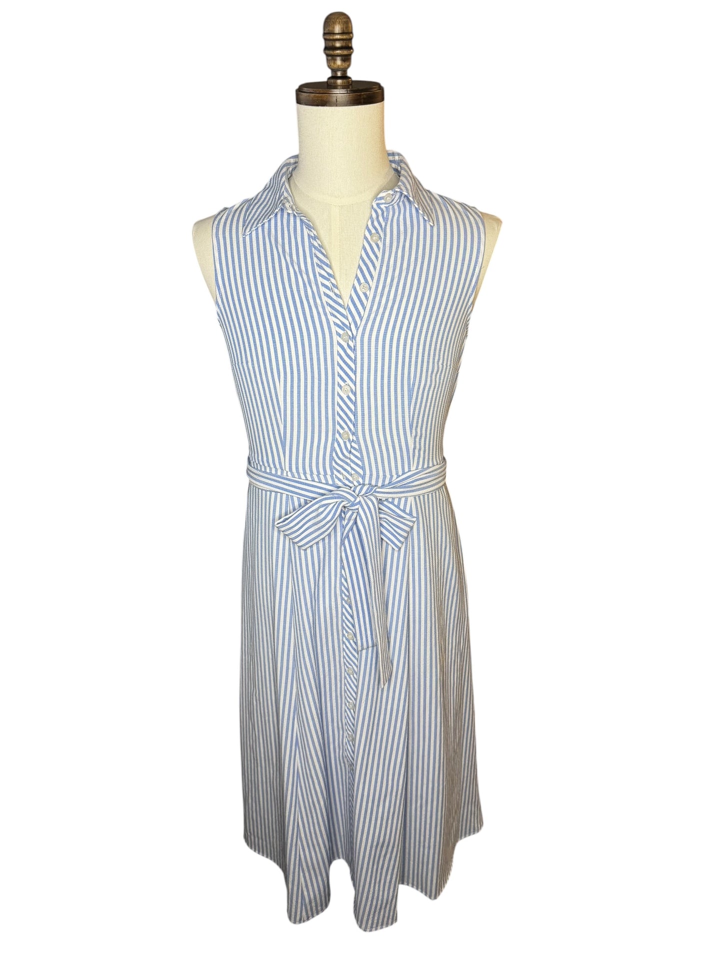 Vestido Tommy Hilfiger Rayas Azul Claro y Blanco para Mujer