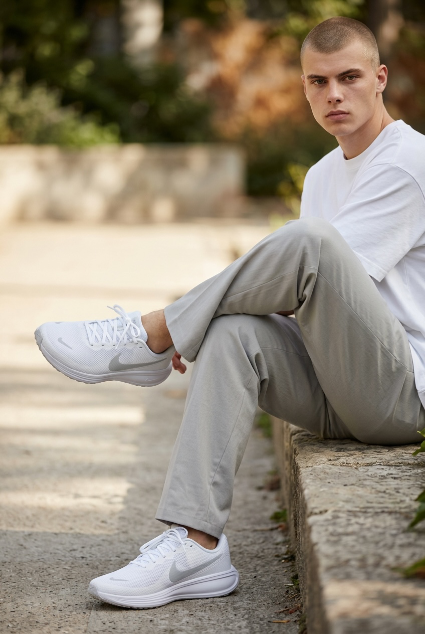 Nike Revolution 8 Hombre Blanco/Gris