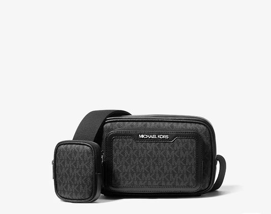 Bolso Crossbody Michael Kors Cooper Signature Negro con Estuche Removible